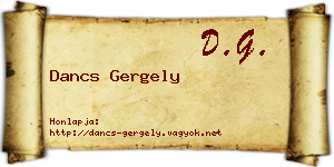 Dancs Gergely névjegykártya