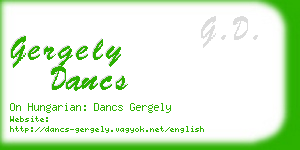 gergely dancs business card